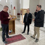 Рабочее совещание перед возобновлением строительства православного храма в Хевизе 19 мая