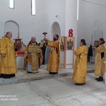 Божественная литургия в Неделю 23-ю по Пятидесятнице в строящемся храме Хевиза